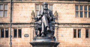 Charles Darwin statue Shrewsbury