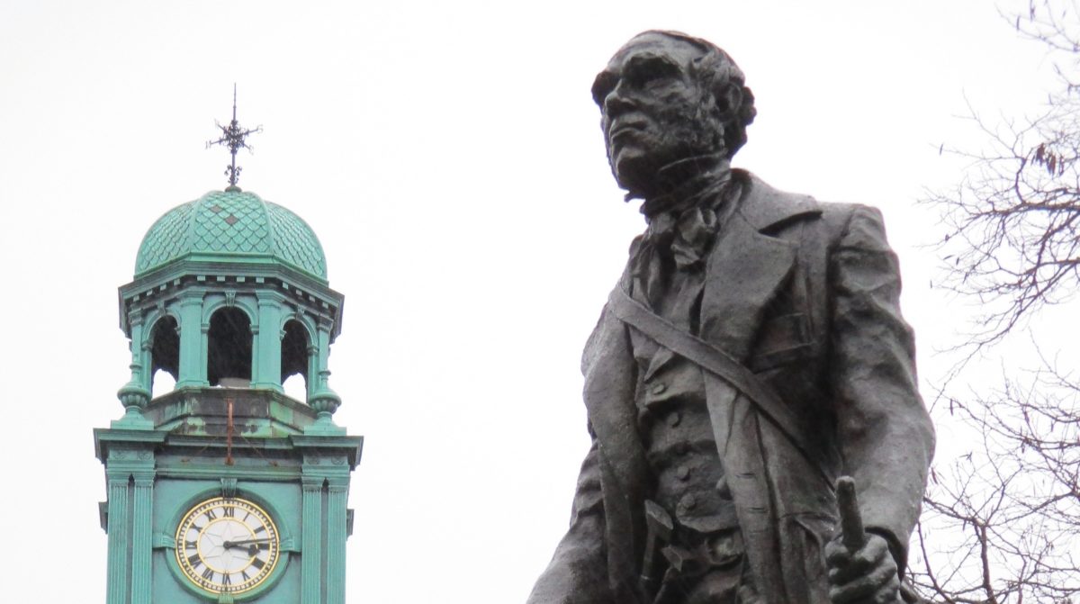Statue of a young Charles Darwin