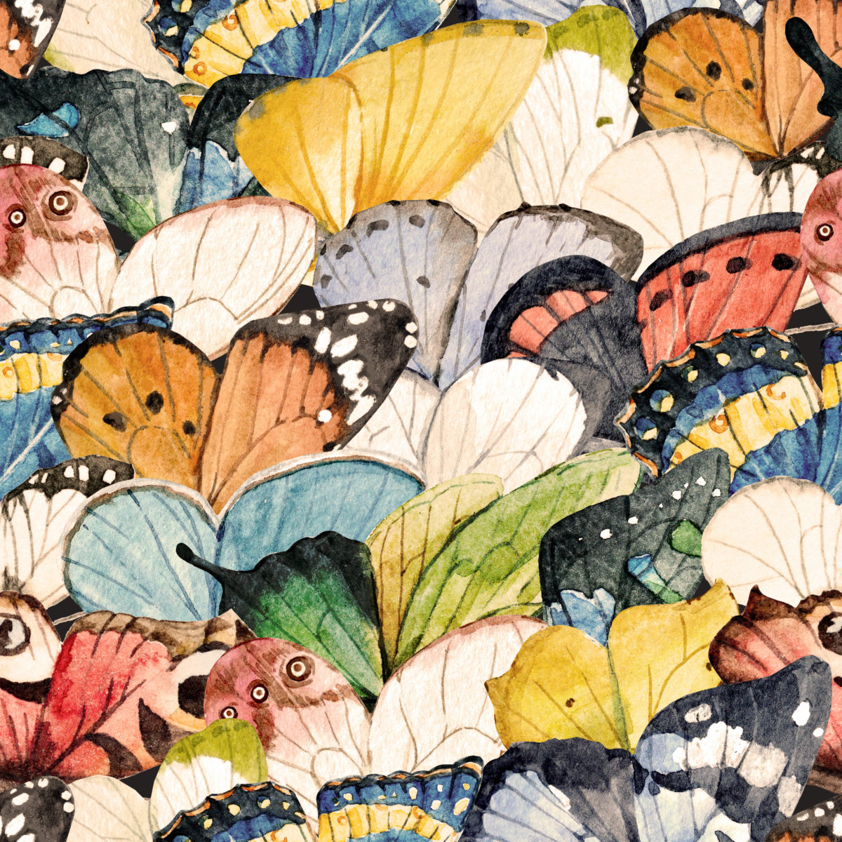 Watercolor butterfly pattern