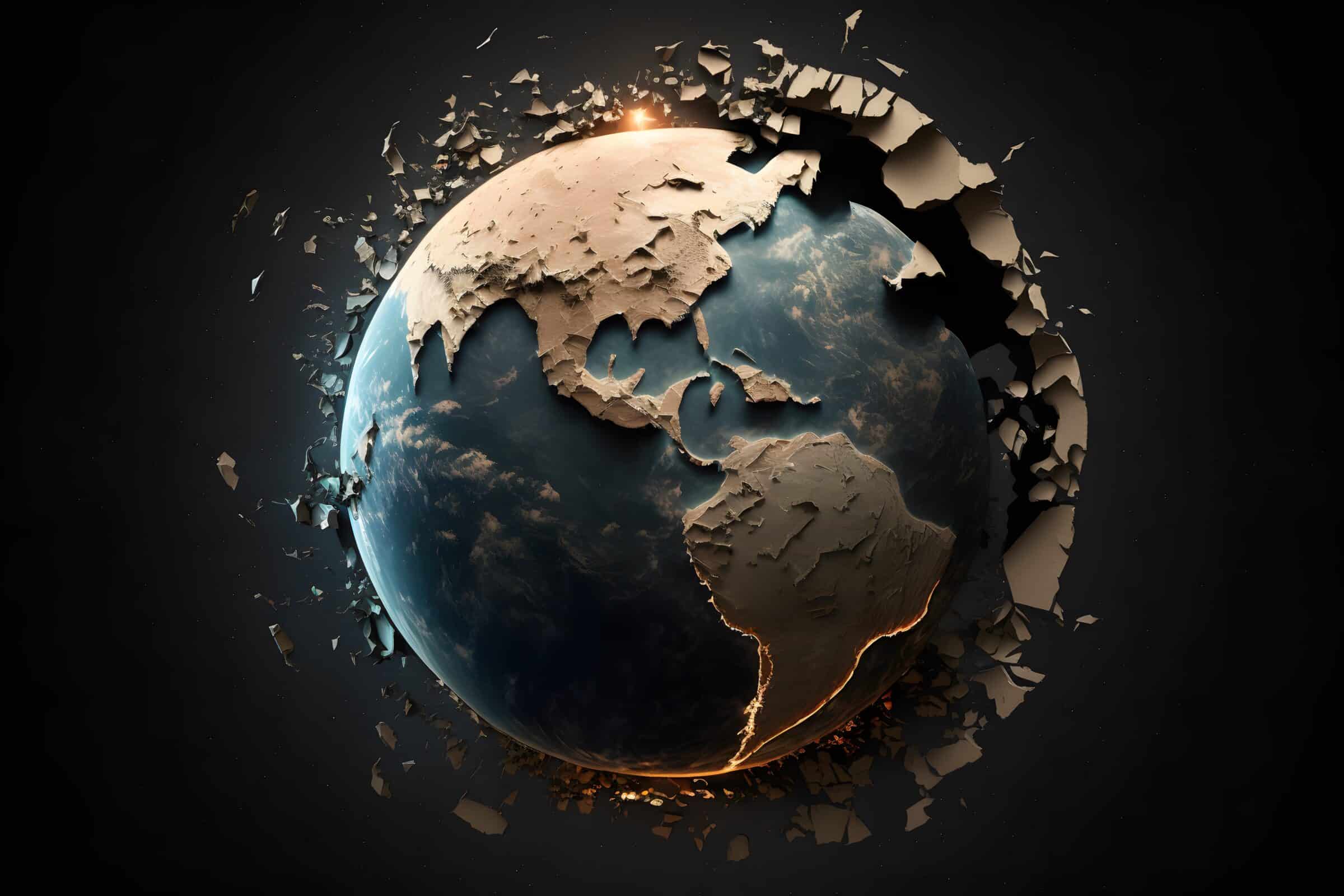 damaged earth created using AI Generative Technology