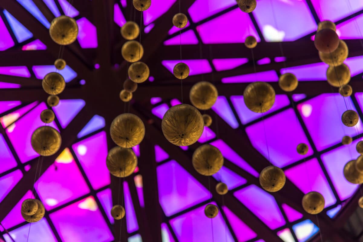 Los Angeles, California ,USA- December 20, 2014: Front Entry Plaza of the California Science Center in Los Angeles.