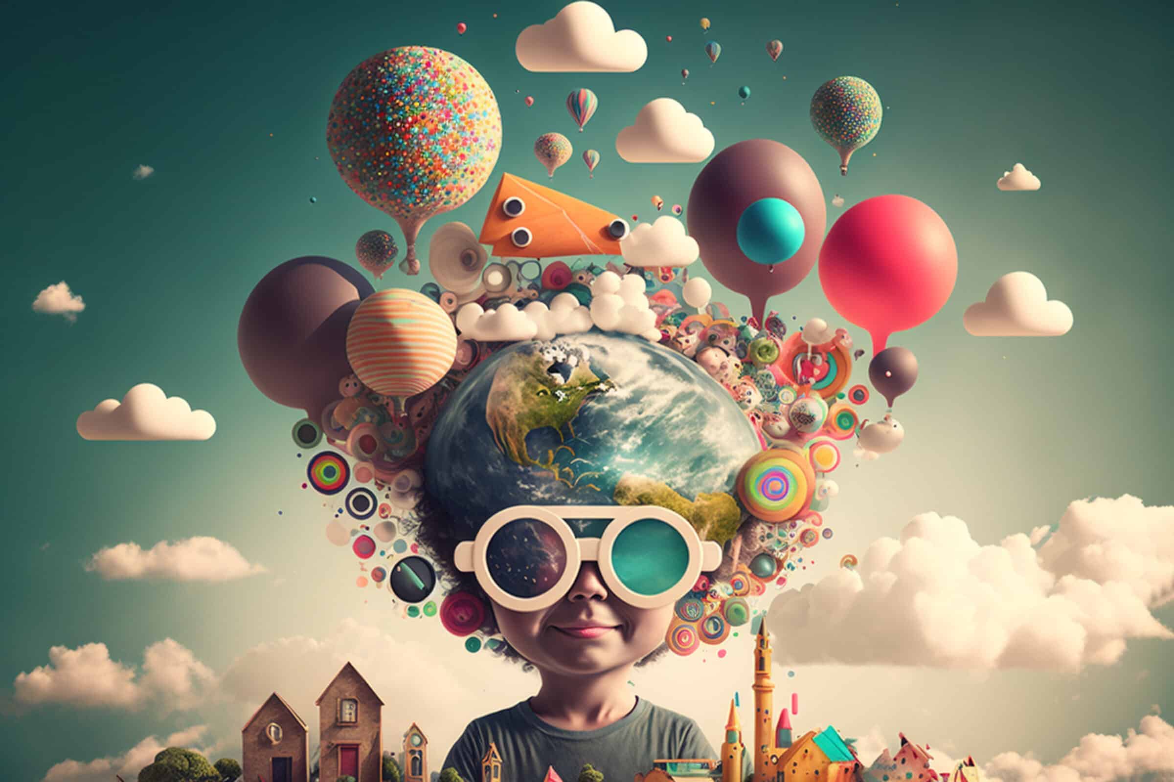 Magic imaginary world full with color and happiness. Generative ai.