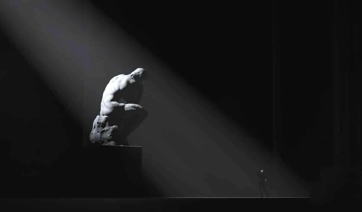 The Thinker Statue Abstract